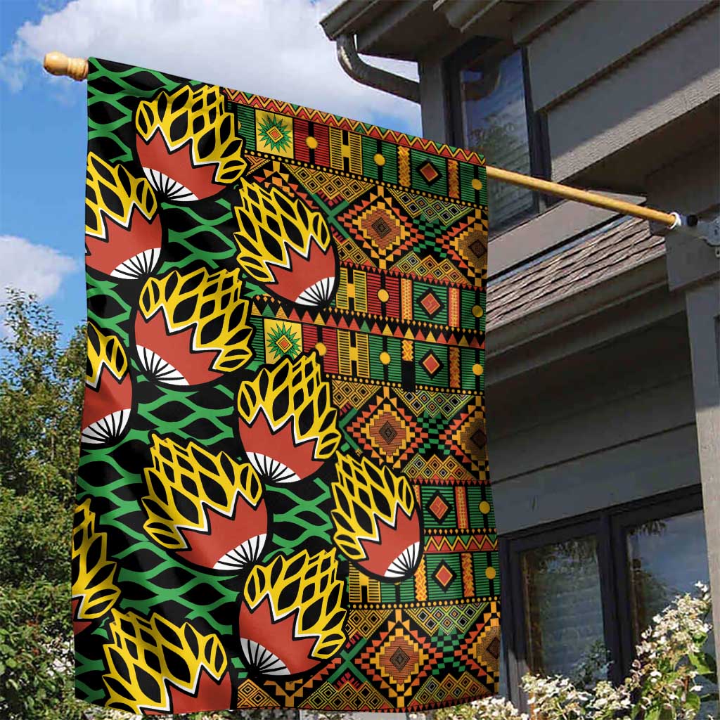 African Tribal Geometric Mixed Kanga Pattern Garden Flag - Wonder Print Shop