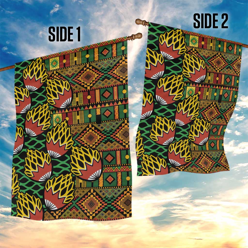 African Tribal Geometric Mixed Kanga Pattern Garden Flag - Wonder Print Shop