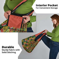 African Tribal Geometric Mixed Kanga Pattern Grocery Bag