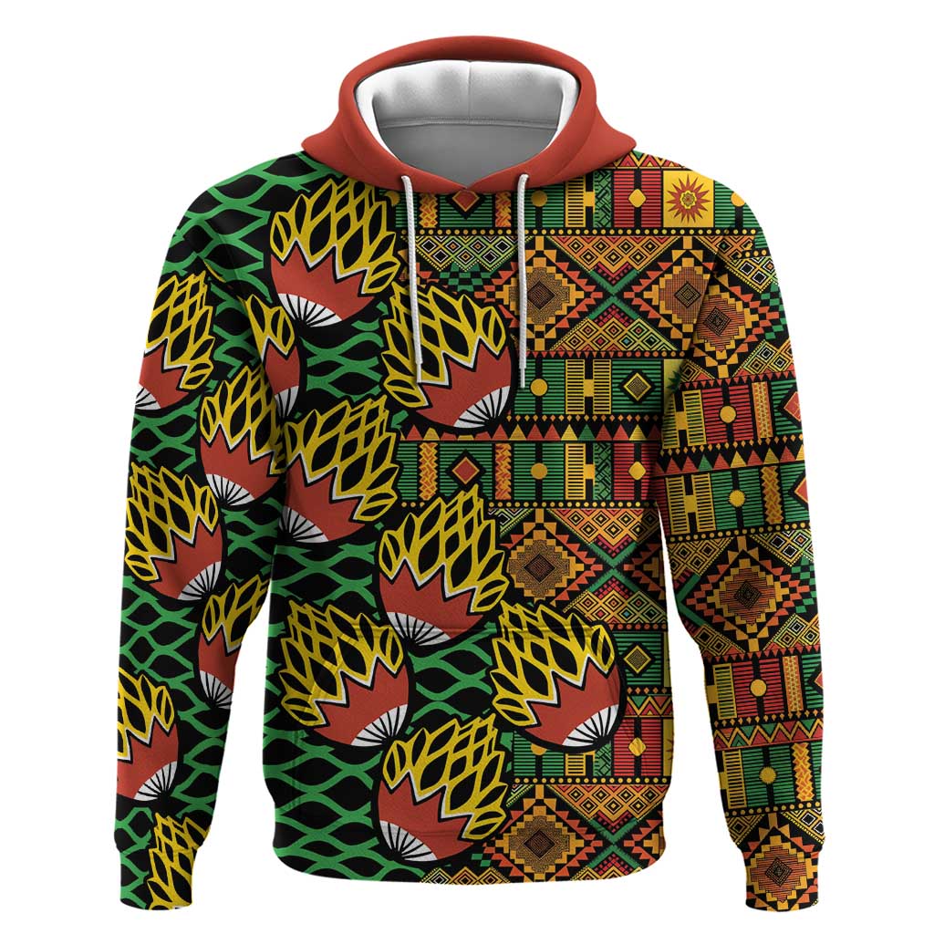 African Tribal Geometric Mixed Kanga Pattern Hoodie - Wonder Print Shop