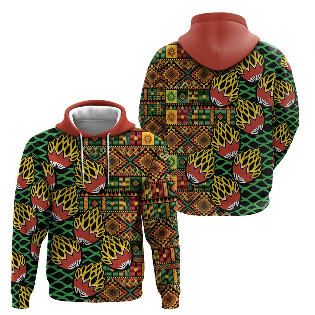 African Tribal Geometric Mixed Kanga Pattern Hoodie - Wonder Print Shop