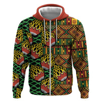 African Tribal Geometric Mixed Kanga Pattern Hoodie - Wonder Print Shop