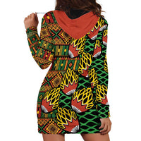 African Tribal Geometric Mixed Kanga Pattern Hoodie Dress - Wonder Print Shop