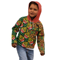 African Tribal Geometric Mixed Kanga Pattern Kid Hoodie - Wonder Print Shop