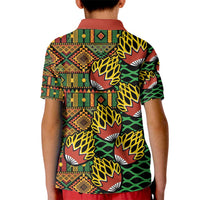 African Tribal Geometric Mixed Kanga Pattern Kid Polo Shirt - Wonder Print Shop
