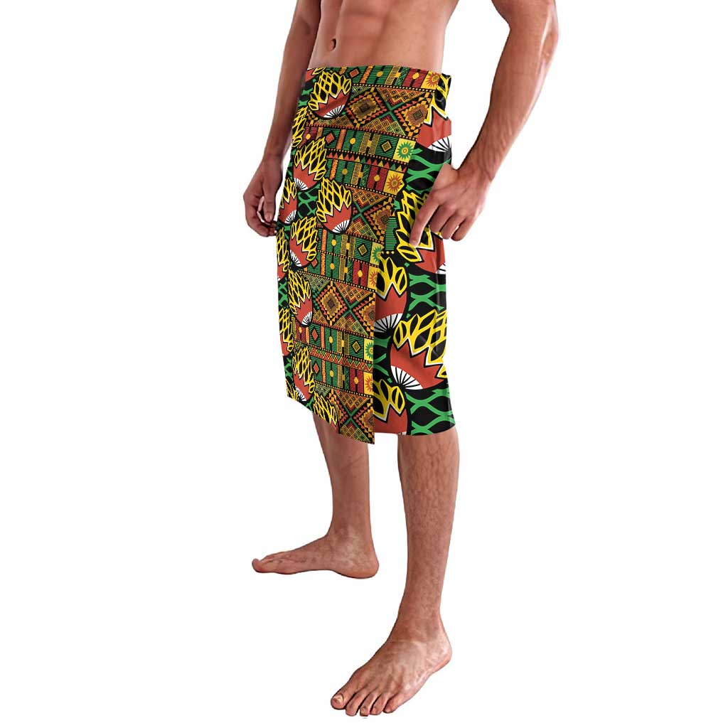 African Tribal Geometric Mixed Kanga Pattern Lavalava - Wonder Print Shop