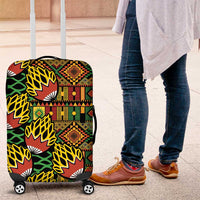 African Tribal Geometric Mixed Kanga Pattern Luggage Cover - Wonder Print Shop