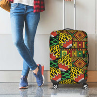 African Tribal Geometric Mixed Kanga Pattern Luggage Cover - Wonder Print Shop