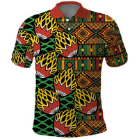 African Tribal Geometric Mixed Kanga Pattern Polo Shirt - Wonder Print Shop