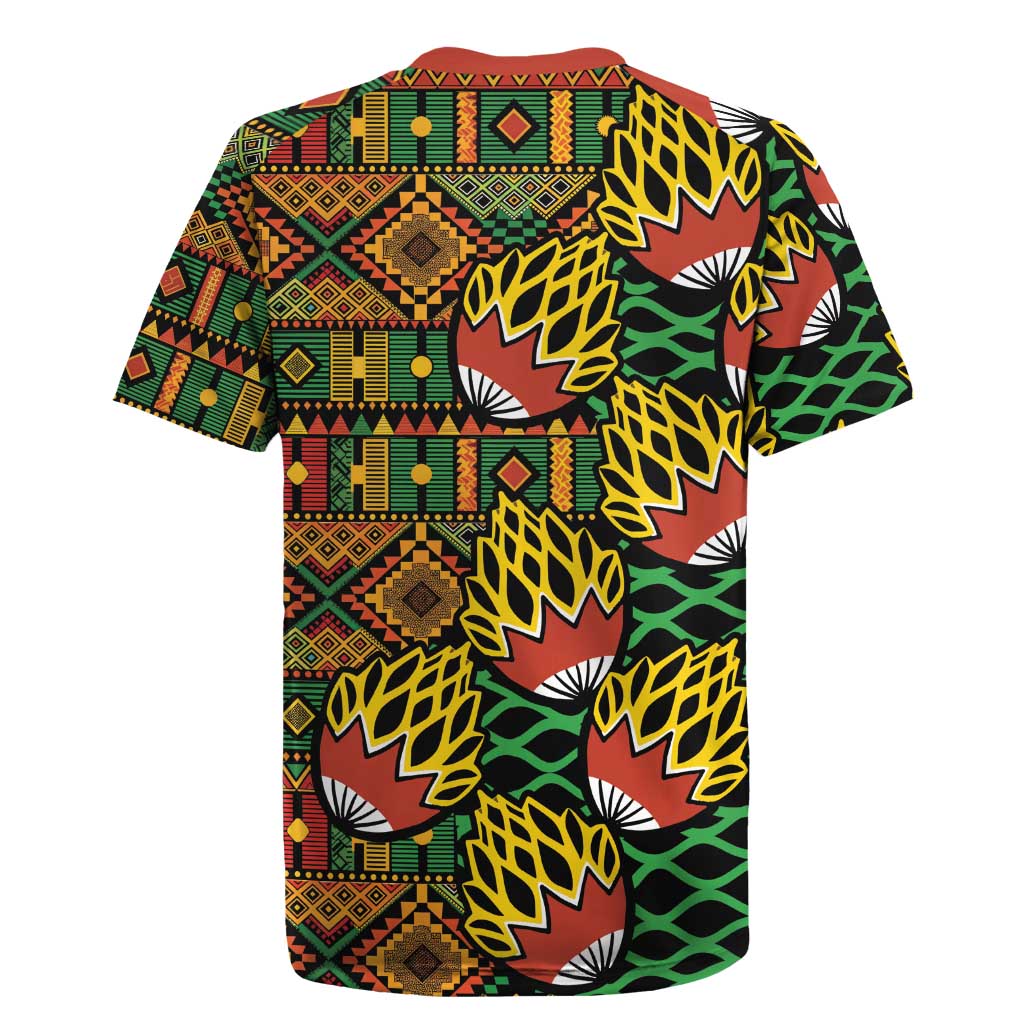 African Tribal Geometric Mixed Kanga Pattern Rugby Jersey - Wonder Print Shop