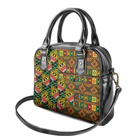 African Tribal Geometric Mixed Kanga Pattern Shoulder Handbag - Wonder Print Shop