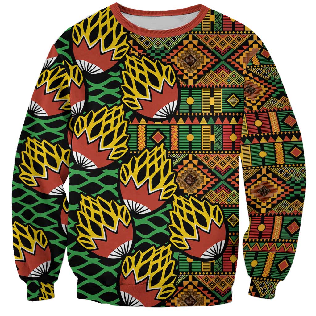 African Tribal Geometric Mixed Kanga Pattern Sweatshirt - Wonder Print Shop
