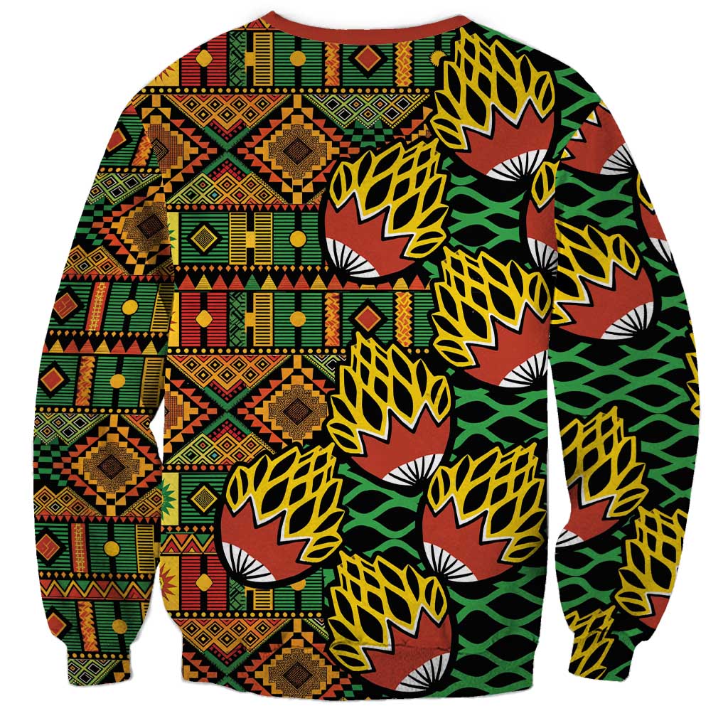 African Tribal Geometric Mixed Kanga Pattern Sweatshirt - Wonder Print Shop