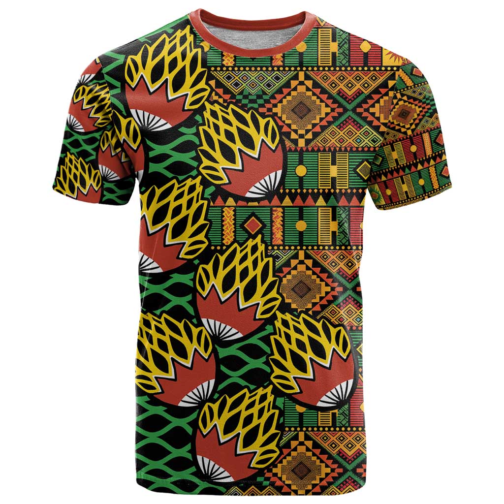 African Tribal Geometric Mixed Kanga Pattern T Shirt - Wonder Print Shop