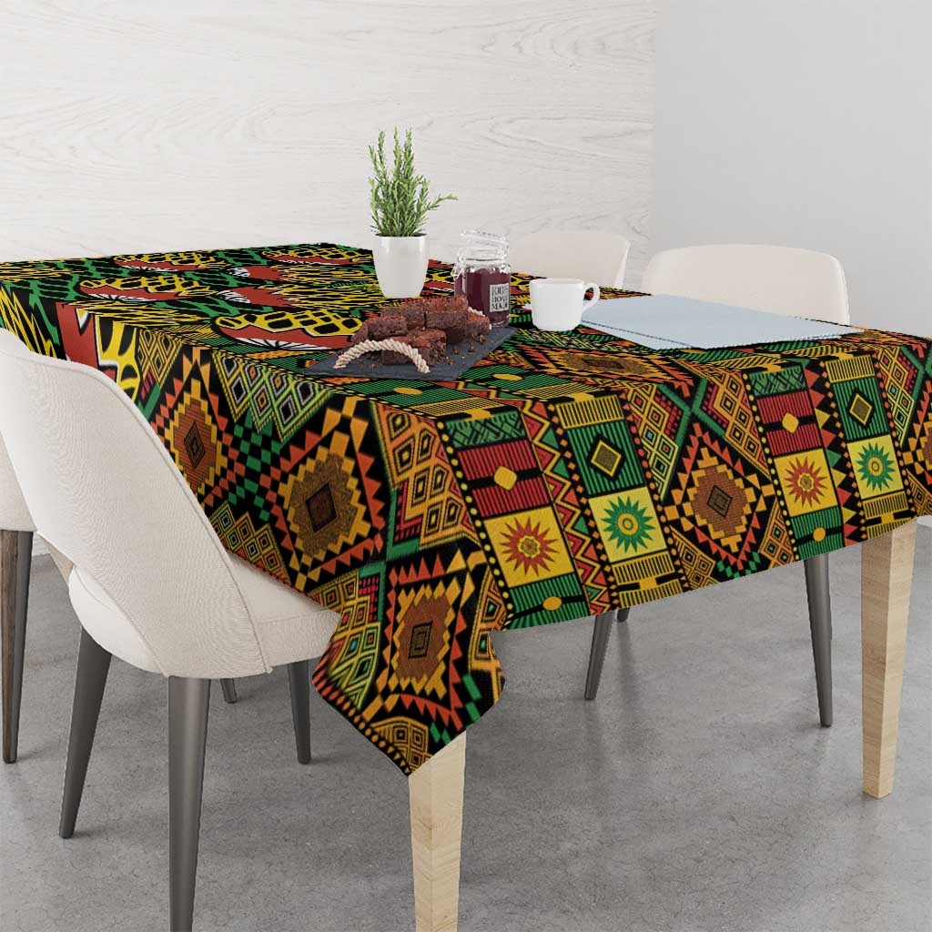 African Tribal Geometric Mixed Kanga Pattern Tablecloth - Wonder Print Shop