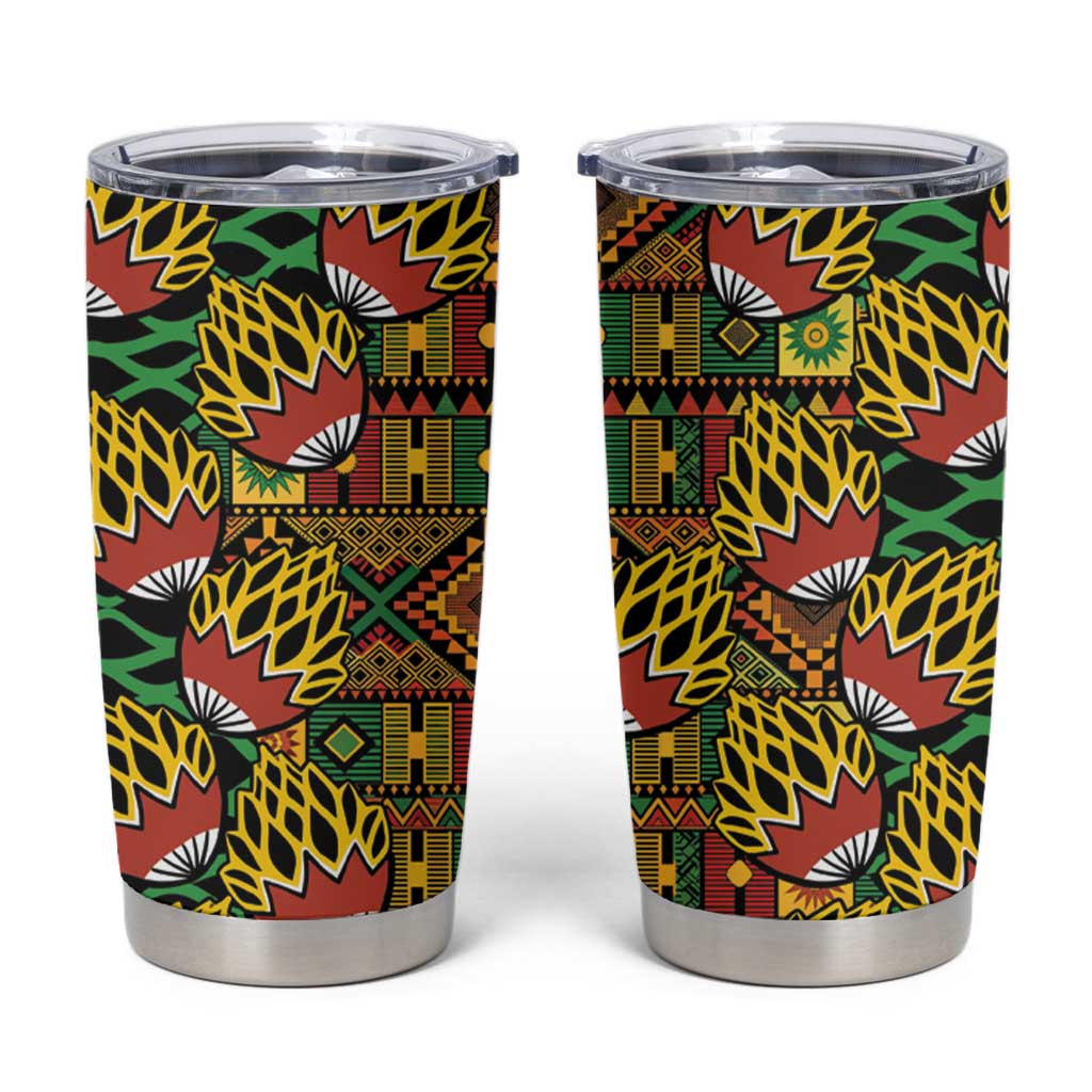 African Tribal Geometric Mixed Kanga Pattern Tumbler Cup - Wonder Print Shop