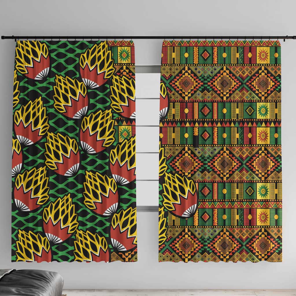 African Tribal Geometric Mixed Kanga Pattern Window Curtain - Wonder Print Shop