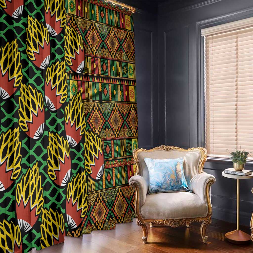 African Tribal Geometric Mixed Kanga Pattern Window Curtain - Wonder Print Shop
