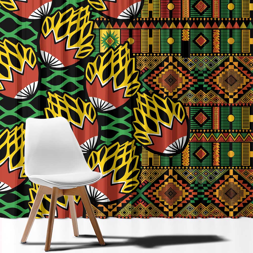 African Tribal Geometric Mixed Kanga Pattern Window Curtain - Wonder Print Shop