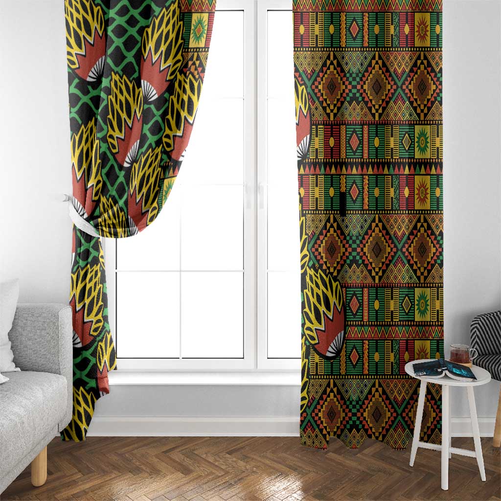African Tribal Geometric Mixed Kanga Pattern Window Curtain - Wonder Print Shop