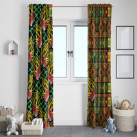 African Tribal Geometric Mixed Kanga Pattern Window Curtain - Wonder Print Shop
