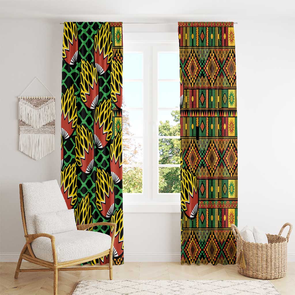 African Tribal Geometric Mixed Kanga Pattern Window Curtain - Wonder Print Shop