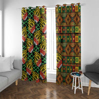 African Tribal Geometric Mixed Kanga Pattern Window Curtain - Wonder Print Shop