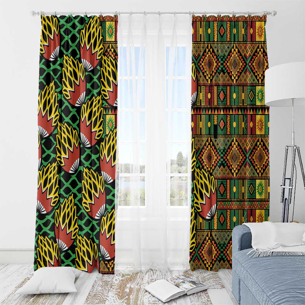 African Tribal Geometric Mixed Kanga Pattern Window Curtain - Wonder Print Shop