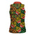 African Tribal Geometric Mixed Kanga Pattern Women Sleeveless Polo Shirt - Wonder Print Shop