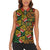 African Tribal Geometric Mixed Kanga Pattern Women Sleeveless Polo Shirt - Wonder Print Shop