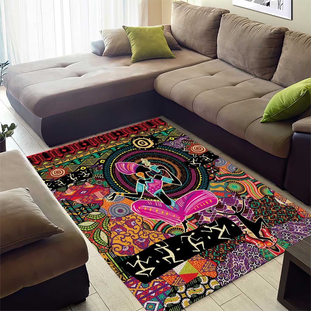 African Women Ethnic Motifs Area Rug LT9 - Wonder Print Shop