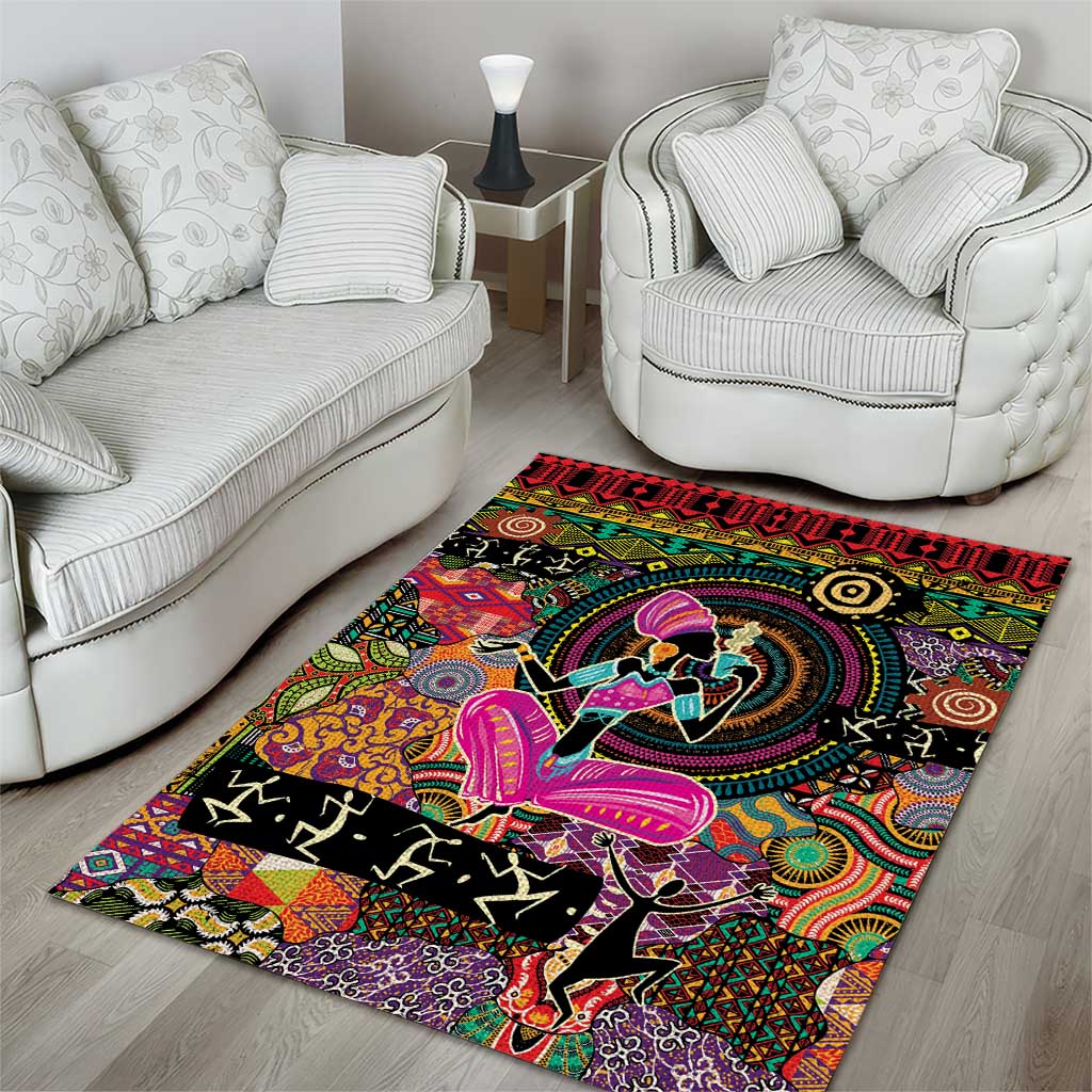 African Women Ethnic Motifs Area Rug LT9 - Wonder Print Shop