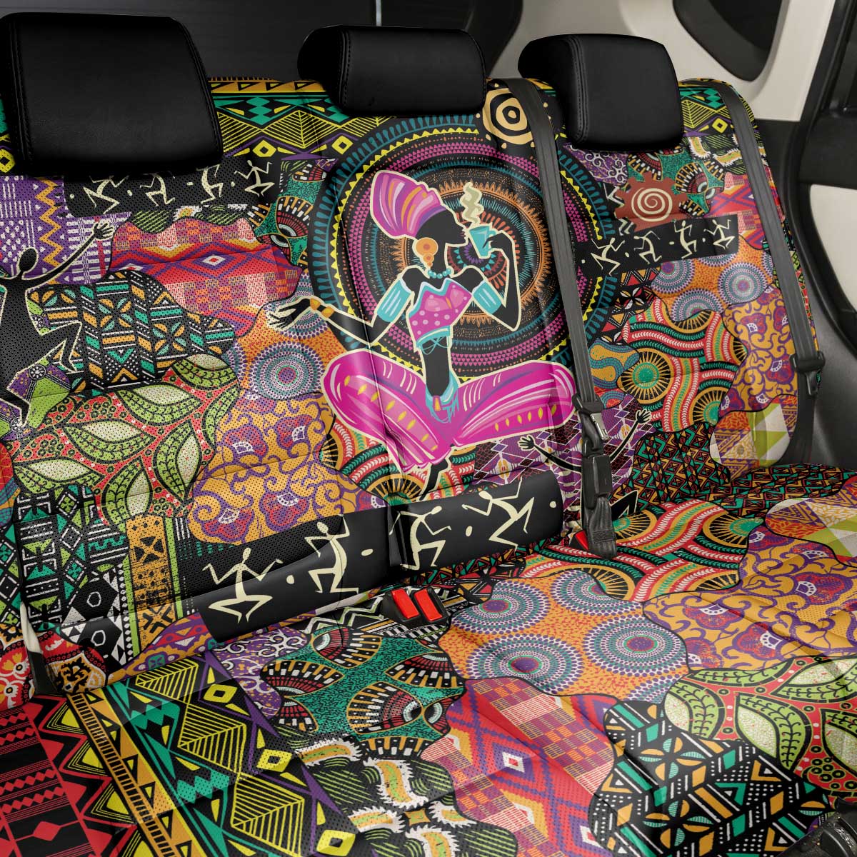 African Women Ethnic Motifs Back Car Seat Cover LT9 - Wonder Print Shop