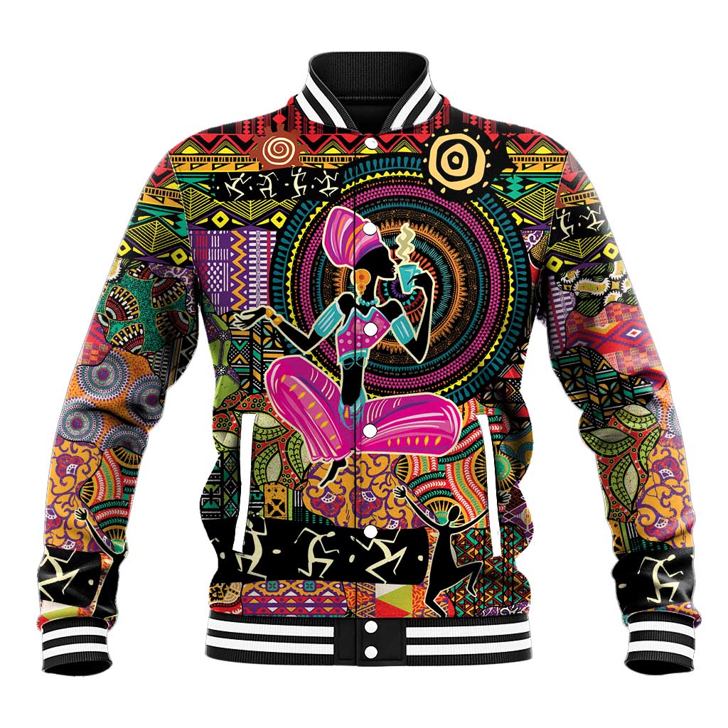 African Women Ethnic Motifs Baseball Jacket LT9 - Wonder Print Shop
