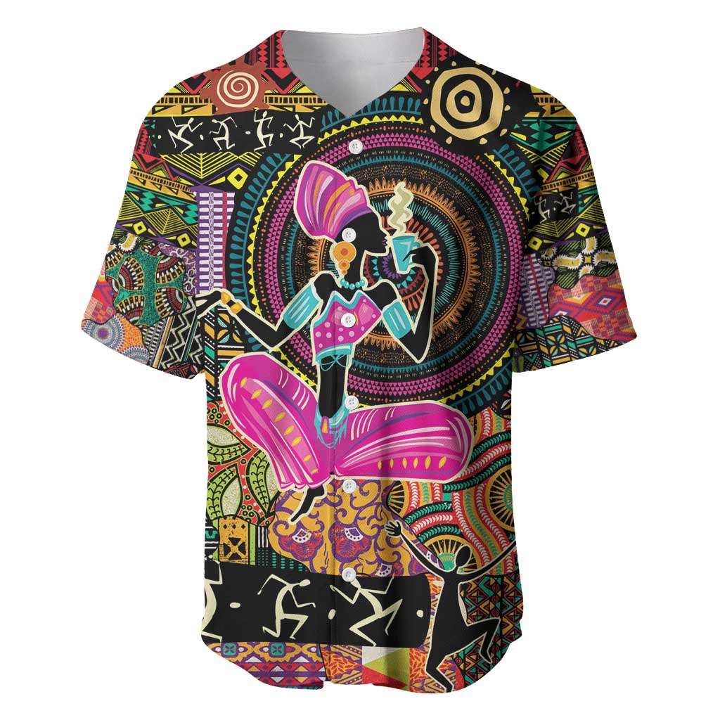 African Women Ethnic Motifs Baseball Jersey LT9 - Wonder Print Shop