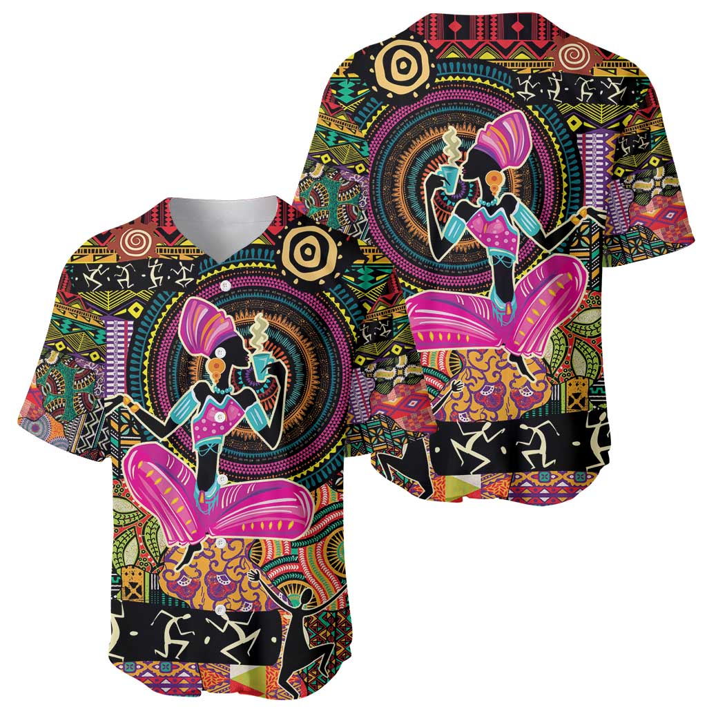 African Women Ethnic Motifs Baseball Jersey LT9 - Wonder Print Shop