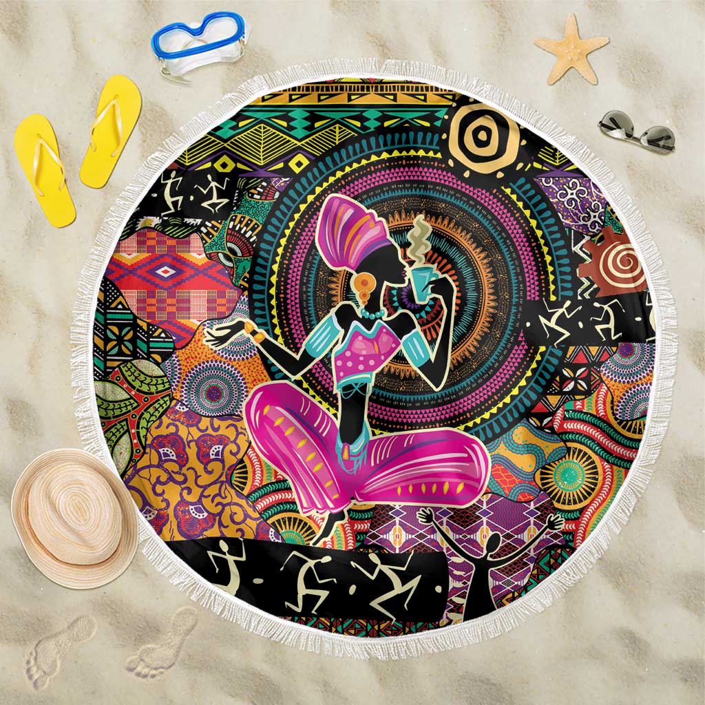 African Women Ethnic Motifs Beach Blanket LT9 - Wonder Print Shop