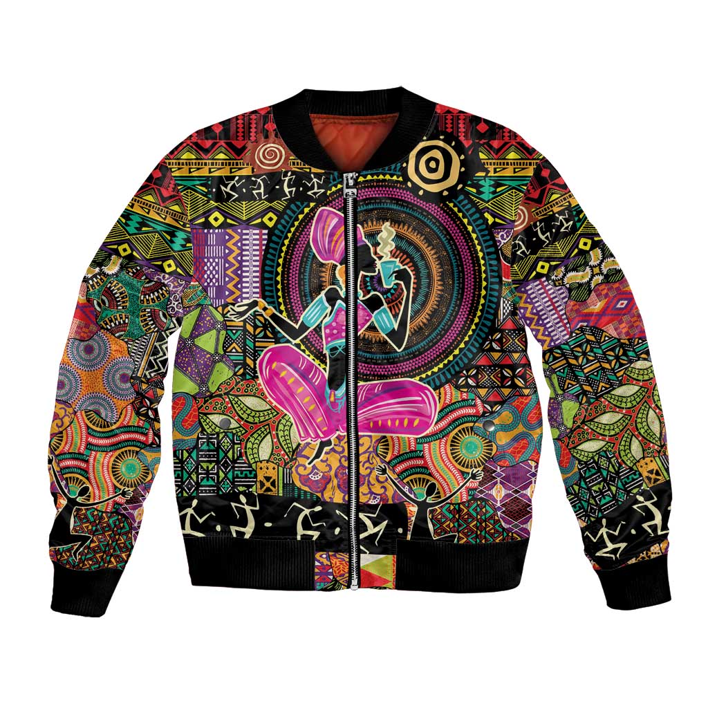 African Women Ethnic Motifs Bomber Jacket LT9 - Wonder Print Shop