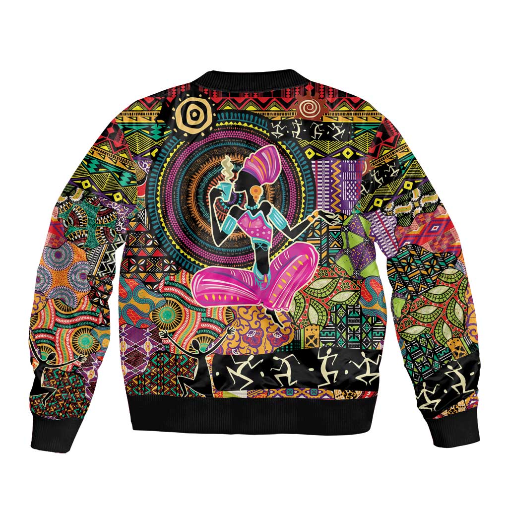 African Women Ethnic Motifs Bomber Jacket LT9 - Wonder Print Shop