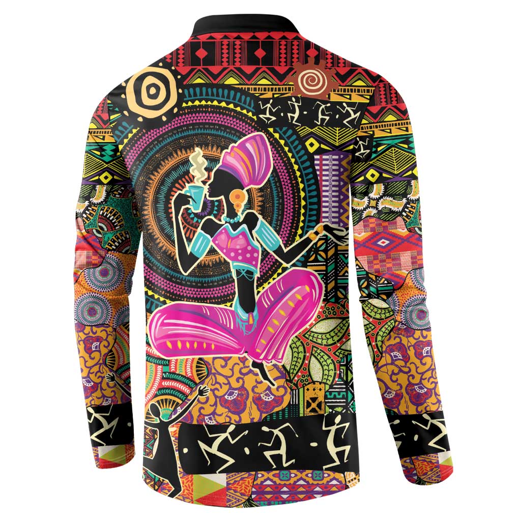 African Women Ethnic Motifs Button Sweatshirt LT9 - Wonder Print Shop
