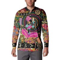 African Women Ethnic Motifs Button Sweatshirt LT9 - Wonder Print Shop