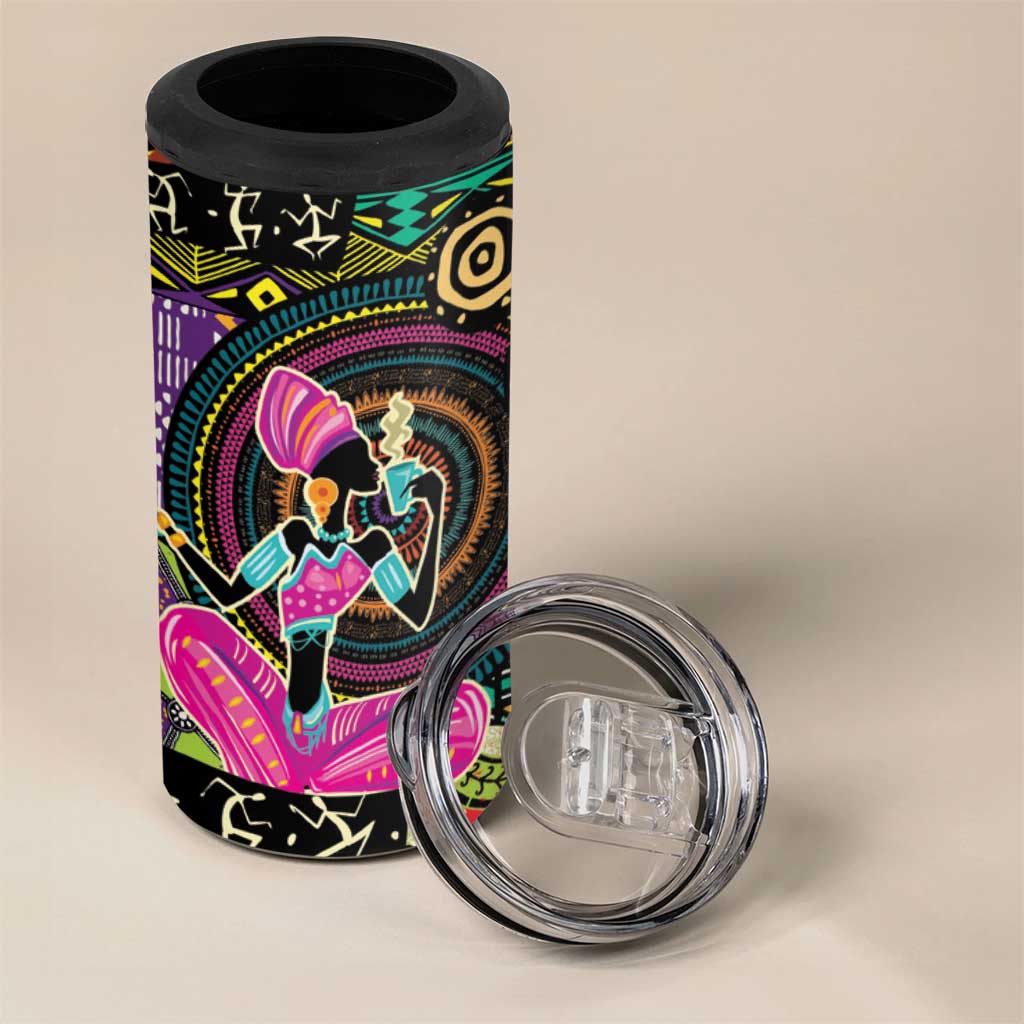 African Women Ethnic Motifs 4 in 1 Can Cooler Tumbler LT9 - Wonder Print Shop
