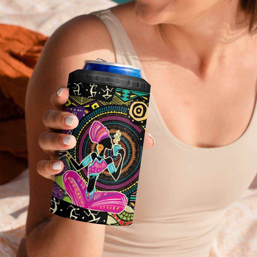 African Women Ethnic Motifs 4 in 1 Can Cooler Tumbler LT9 - Wonder Print Shop