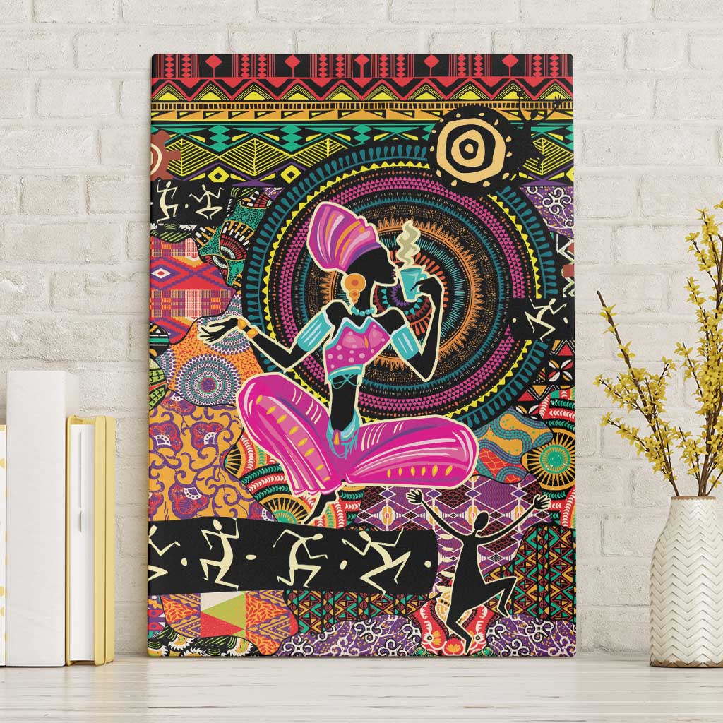 African Women Ethnic Motifs Canvas Wall Art LT9 - Wonder Print Shop