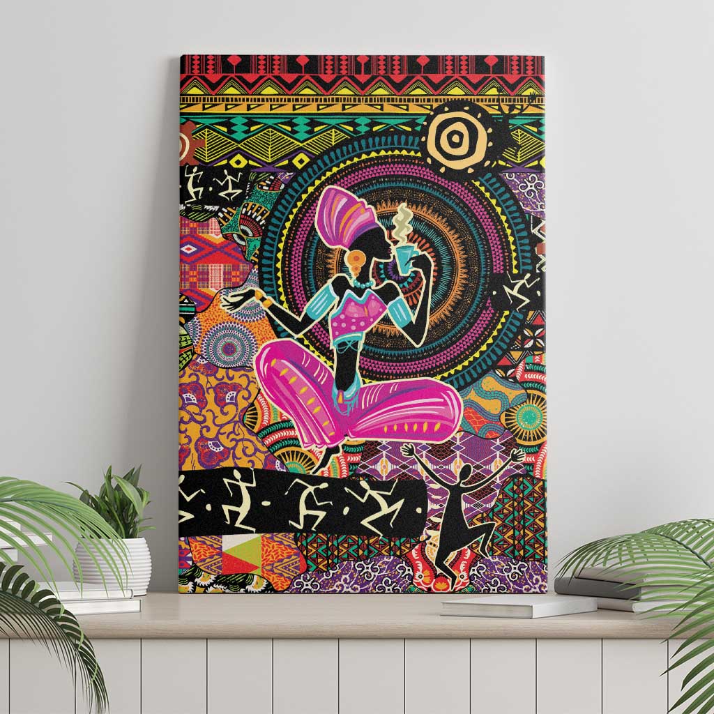 African Women Ethnic Motifs Canvas Wall Art LT9 - Wonder Print Shop