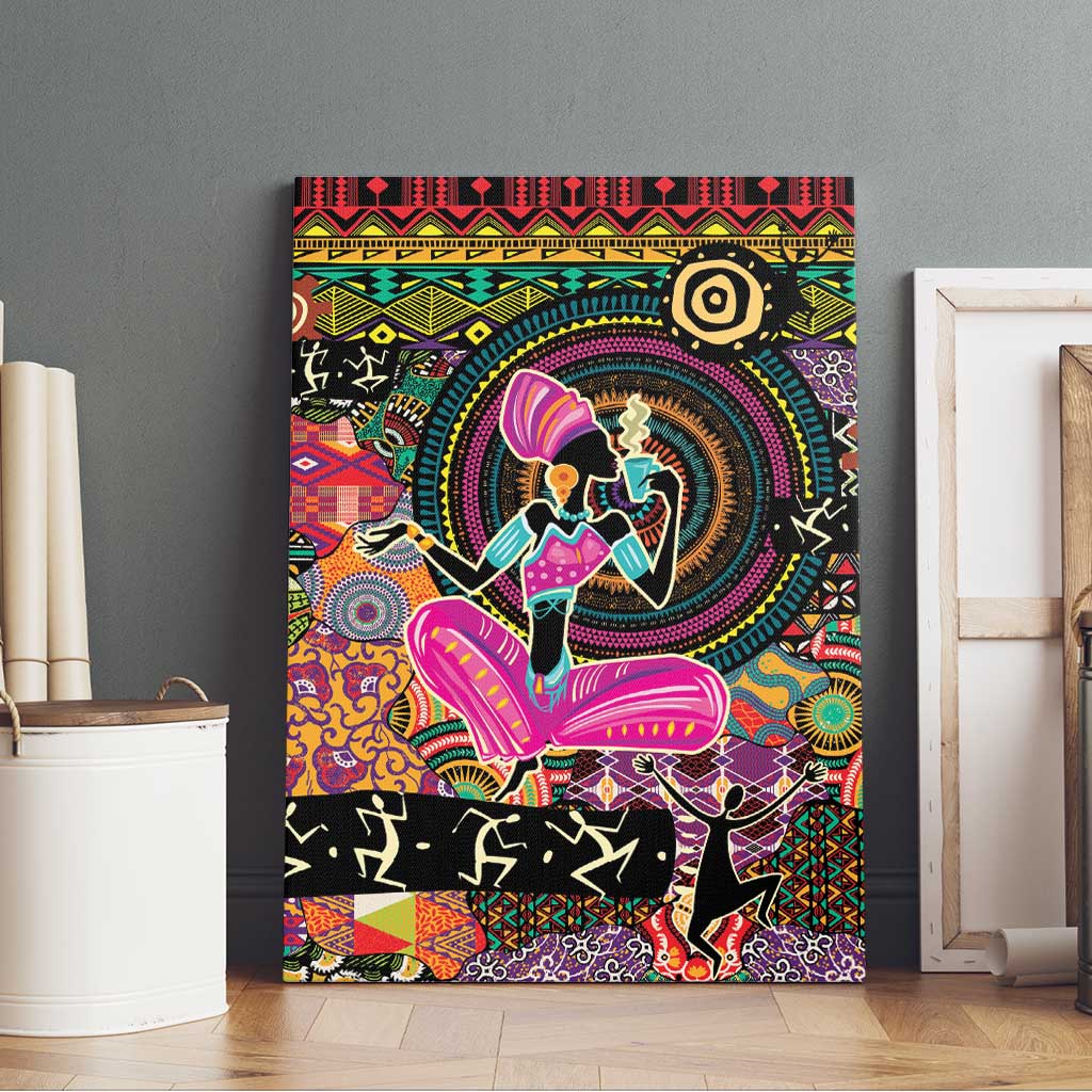 African Women Ethnic Motifs Canvas Wall Art LT9 - Wonder Print Shop