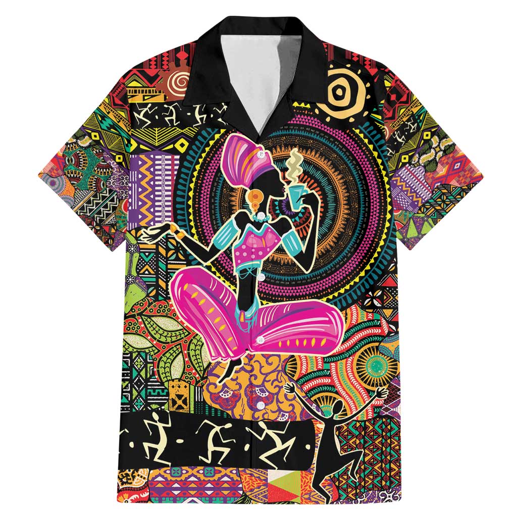 African Women Ethnic Motifs Family Matching Mermaid Dress and Hawaiian Shirt LT9 - Wonder Print Shop