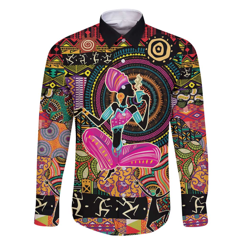 African Women Ethnic Motifs Family Matching Puletasi and Hawaiian Shirt