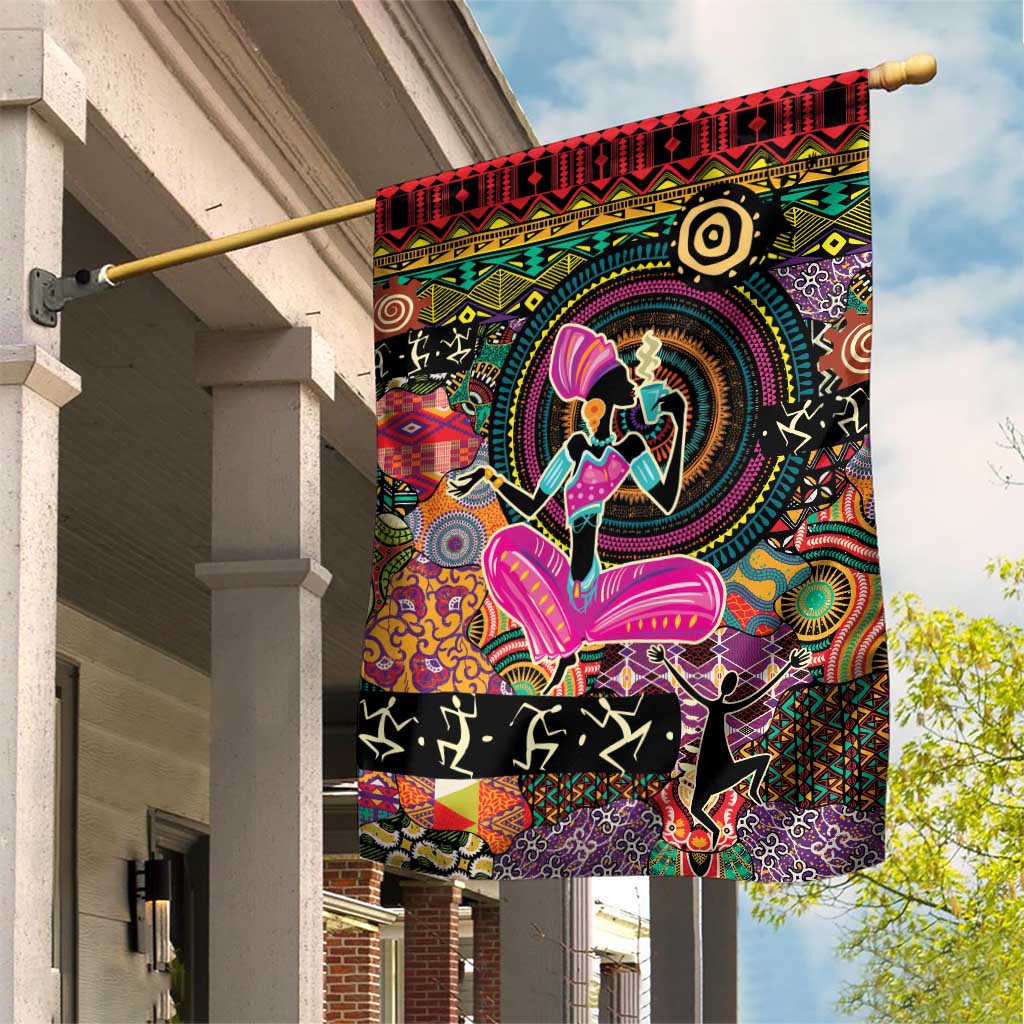 African Women Ethnic Motifs Garden Flag - Wonder Print Shop