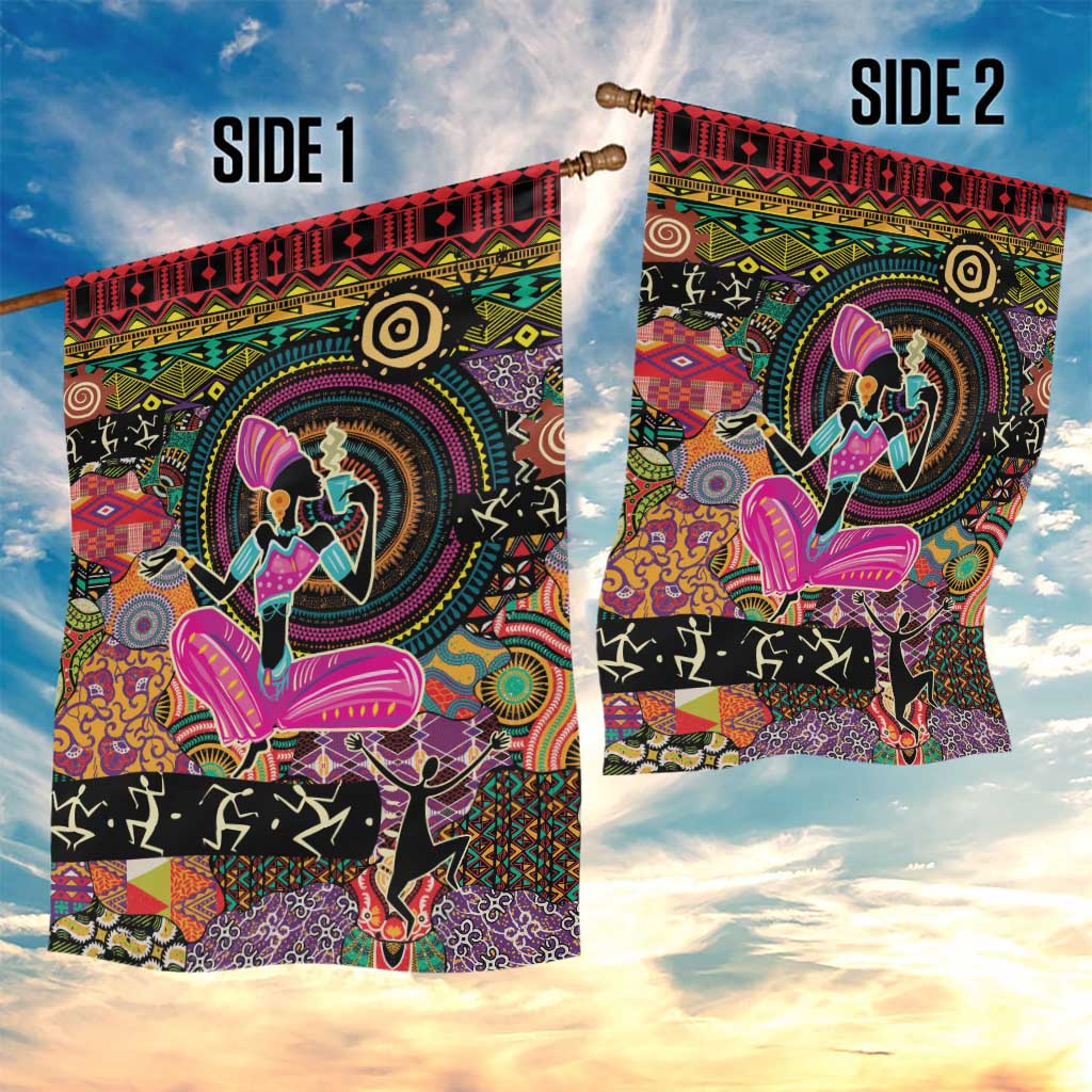 African Women Ethnic Motifs Garden Flag - Wonder Print Shop
